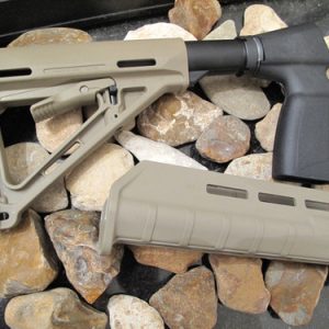 FDE Magpul Remington 870 Pistol Grip Magpul Stock Black 6 Position Forend